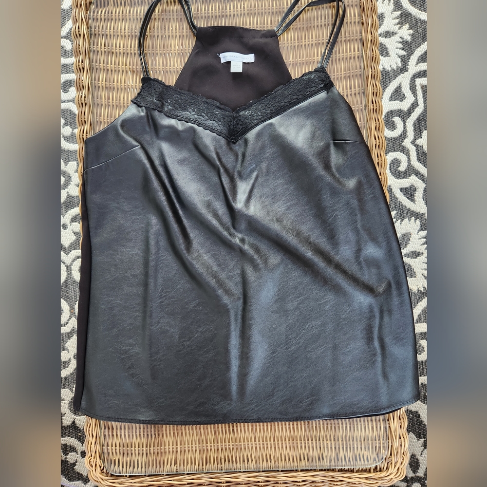 New York & Company size small camisole in leather black